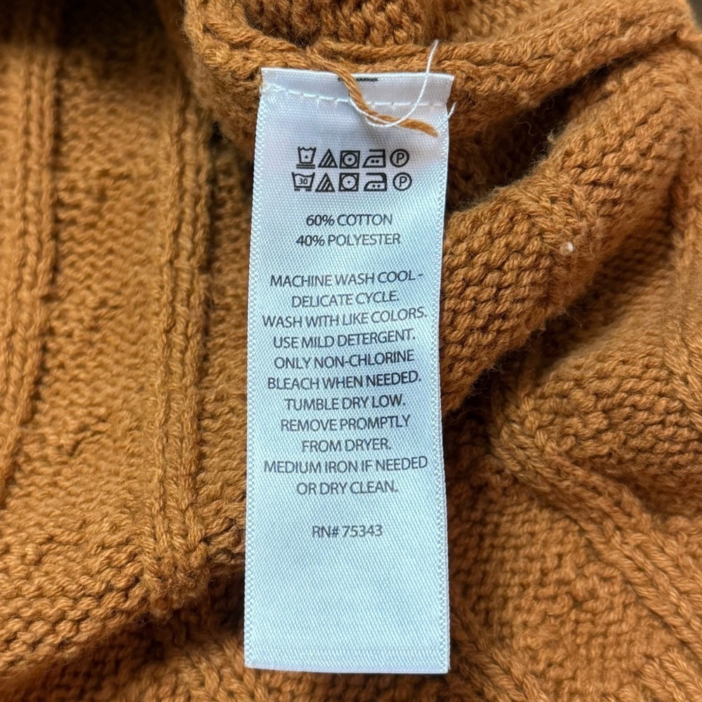 Cupcakes and Cashmere Burnt Orange Brown Cable Knit Sweater Vest Academia - Picture 7 of 7